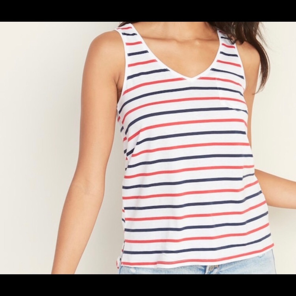 Old Navy brand new sleeveless with Red & blue stripes💖